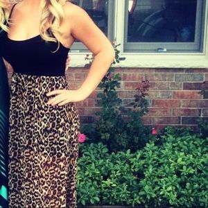 Spaghett strap dress leopard